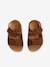 Sandales scratchées en cuir bébé garçon marron+rouge - vertbaudet enfant 