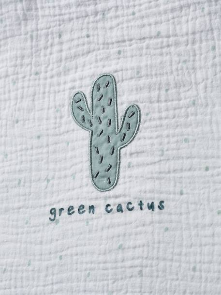 Summer Special Baby Sleep Bag in Organic Cotton* Gauze, Cactus WHITE LIGHT ALL OVER PRINTED - vertbaudet enfant 