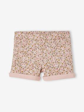 Girls-Shorts-Short Treggings with Flower Print for Girls
