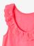 Sleeveless Top with Frilly Collar in Broderie Anglaise for Girls RED LIGHT SOLID - vertbaudet enfant 