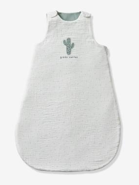 Summer Special Baby Sleep Bag in Organic Cotton* Gauze, Cactus  - vertbaudet enfant
