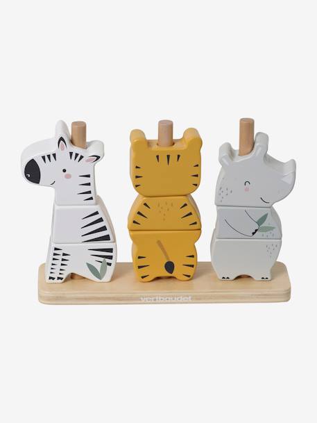 Animaux à empiler Jungle en bois FSC® Multicolore - JUNGLE - vertbaudet enfant 