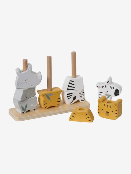 Animaux à empiler Jungle en bois FSC® Multicolore - JUNGLE - vertbaudet enfant 