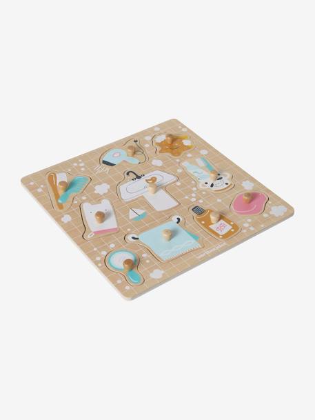 Puzzle bouton Salle de bain en bois FSC® Multicolore - vertbaudet enfant 