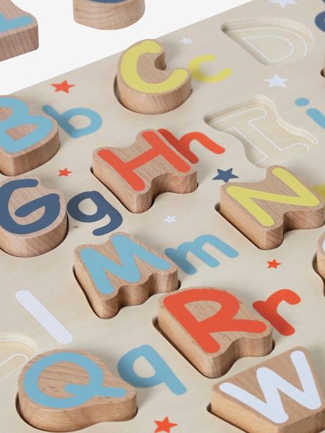 Alphabet Puzzle, Capitals/Small Letters, in FSC® Wood BEIGE MEDIUM SOLID WITH DECOR - vertbaudet enfant 