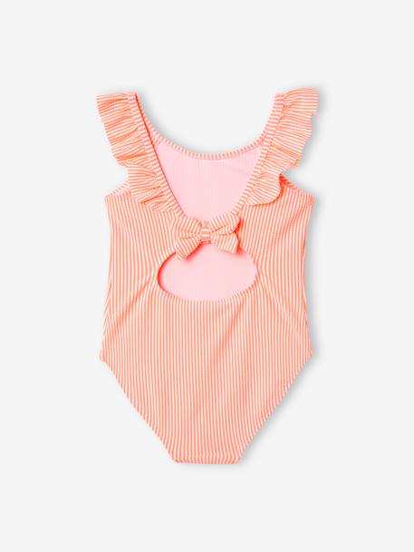 'Playa' Swimsuit for Girls ORANGE MEDIUM STRIPED - vertbaudet enfant 