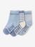 Pack of 3 Pairs of Striped Socks for Baby Boys BLUE MEDIUM TWO COLOR/MULTICOL - vertbaudet enfant 
