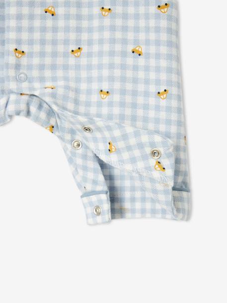 Cotton Flannel Sleepsuit for Babies WHITE LIGHT CHECKS - vertbaudet enfant 
