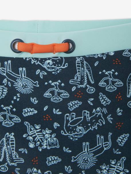 Swims Shorts with Printed Dinos, for Baby Boys BLUE DARK ALL OVER PRINTED - vertbaudet enfant 
