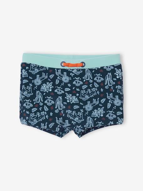 Swims Shorts with Printed Dinos, for Baby Boys BLUE DARK ALL OVER PRINTED - vertbaudet enfant 