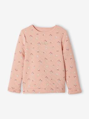 -Printed Sweatshirt, Lightly Padded, for Girls