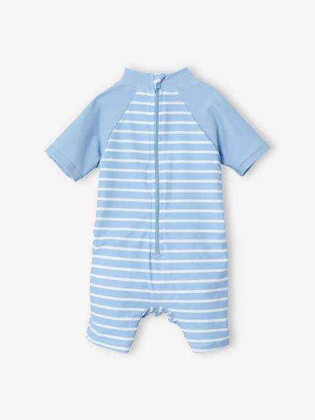 UV-Protection Swimsuit for Baby Boys BLUE MEDIUM STRIPED - vertbaudet enfant 