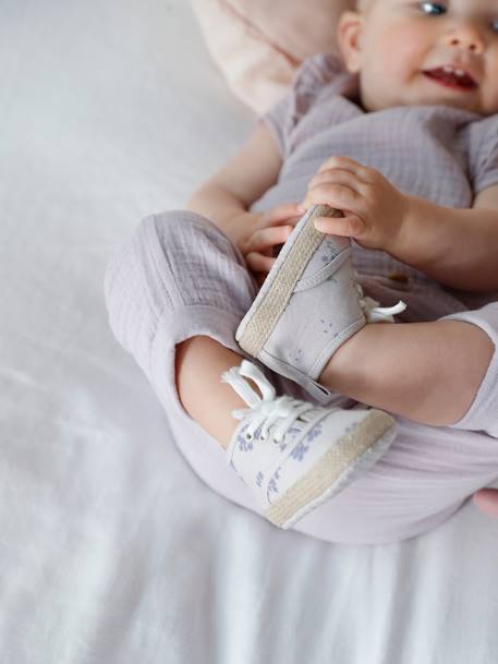 Chaussons lacés souples bébé fille lilas - vertbaudet enfant 