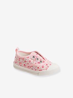 Shoes-Baby Footwear-Baby Girl Walking-Trainers-Fabric Trainers with Elastic, for Baby Girls