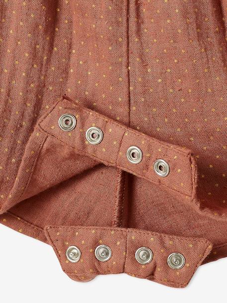 Cotton Gauze Jumpsuit for Babies RED MEDIUM ALL OVER PRINTED - vertbaudet enfant 