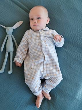 Baby-Pyjamas & Sleepsuits-Cotton Flannel Sleepsuit for Babies