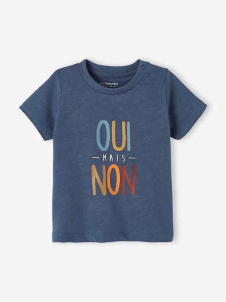 T-Shirt with Print, for Baby Boys BLUE MEDIUM SOLID WITH DESIGN - vertbaudet enfant 