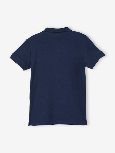 Polo garçon manches courtes broderie poitrine blanc+bleu+jaune pâle+kaki clair+MARINE+terracotta - vertbaudet enfant 