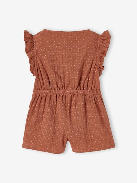 Cotton Gauze Jumpsuit for Babies RED MEDIUM ALL OVER PRINTED - vertbaudet enfant 