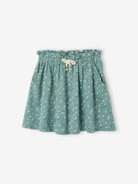 Printed Skirt for Girls ecru+green+GREEN DARK ALL OVER PRINTED+grey green+rose+rosy+striped blue - vertbaudet enfant 