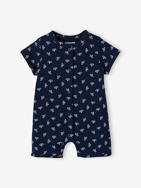 Pack of 2 Playsuit Pyjamas for Baby Boys WHITE LIGHT TWO COLOR/MULTICOL - vertbaudet enfant 
