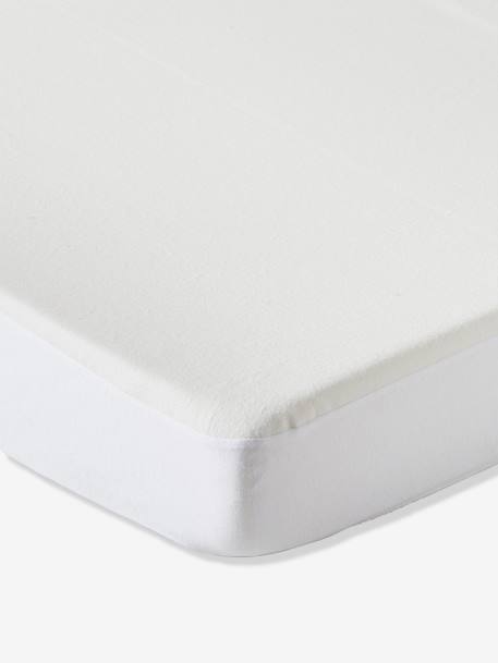Waterproof Mattress Protector in Fleece, Organic Collection White - vertbaudet enfant 