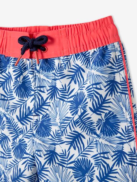 Swim Shorts with Foliage Print, for Boys BLUE MEDIUM ALL OVER PRINTED - vertbaudet enfant 