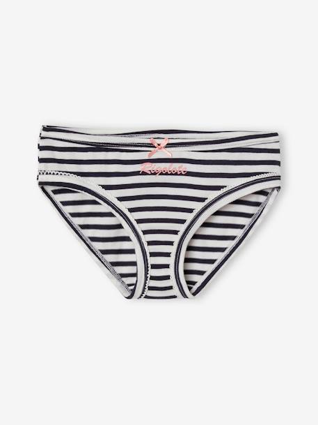 Pack of 7 Briefs for Girls WHITE LIGHT ALL OVER PRINTED - vertbaudet enfant 
