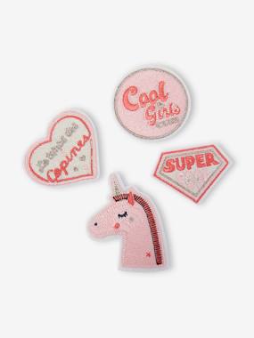 Girls-Accessories-Iron on Patches-Set of 4 Iron-On Patches, for Girls