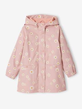 Floral Raincoat with Hood, for Girls  - vertbaudet enfant