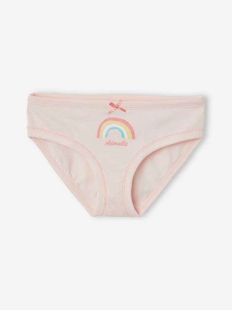 Pack of 7 Briefs for Girls WHITE LIGHT ALL OVER PRINTED - vertbaudet enfant 