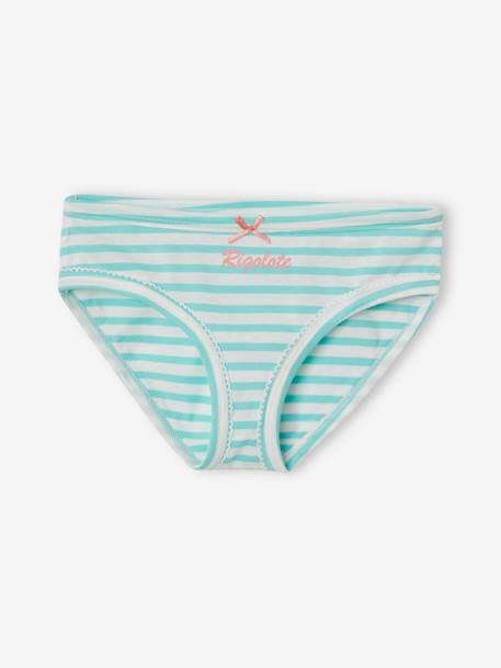 Pack of 7 Briefs for Girls WHITE LIGHT ALL OVER PRINTED - vertbaudet enfant 