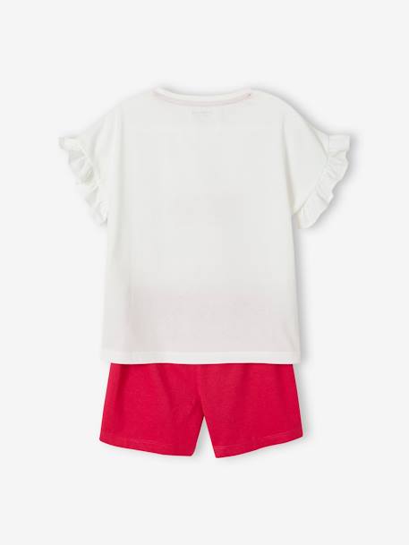 Pack of 2 Pyjamas for Girls WHITE LIGHT SOLID WITH DESIGN - vertbaudet enfant 