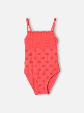 Girls-Swimwear-Swimsuit with Broderie Anglaise for Girls