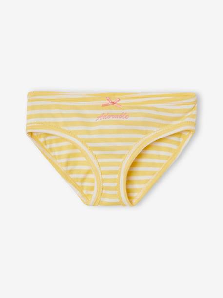 Pack of 7 Briefs for Girls WHITE LIGHT ALL OVER PRINTED - vertbaudet enfant 