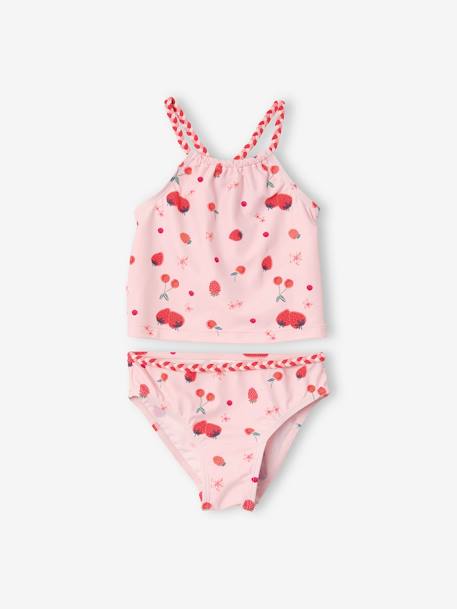 Fruity Bikini for Girls PINK LIGHT ALL OVER PRINTED - vertbaudet enfant 