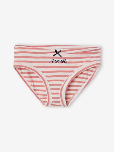Pack of 7 Briefs for Girls WHITE LIGHT ALL OVER PRINTED - vertbaudet enfant 