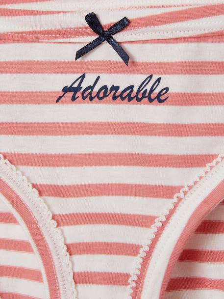 Pack of 7 Briefs for Girls WHITE LIGHT ALL OVER PRINTED - vertbaudet enfant 