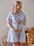 Robe-chemisier rayée courte grossesse et allaitement Rayé bleu et blanc - vertbaudet enfant 