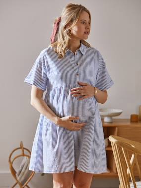 Striped Shirt Dress, Maternity & Nursing Special  - vertbaudet enfant