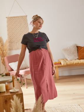 Long Skirt in Cotton Gauze for Maternity  - vertbaudet enfant