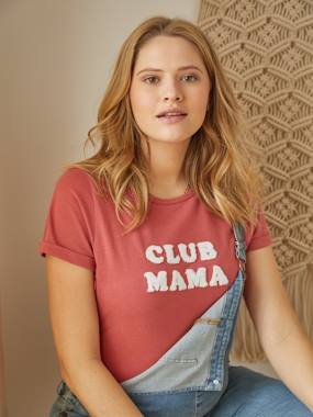 Maternity-T-shirts & Tops-T-Shirt with Message, in Organic Cotton, Maternity & Nursing Special