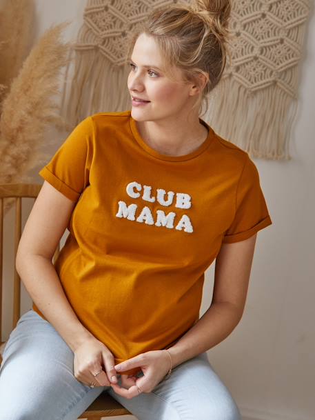 T-shirt à message grossesse et allaitement en coton bio personnalisable Bleu+Gris anthracite+Marron+Marron+Rose - vertbaudet enfant 