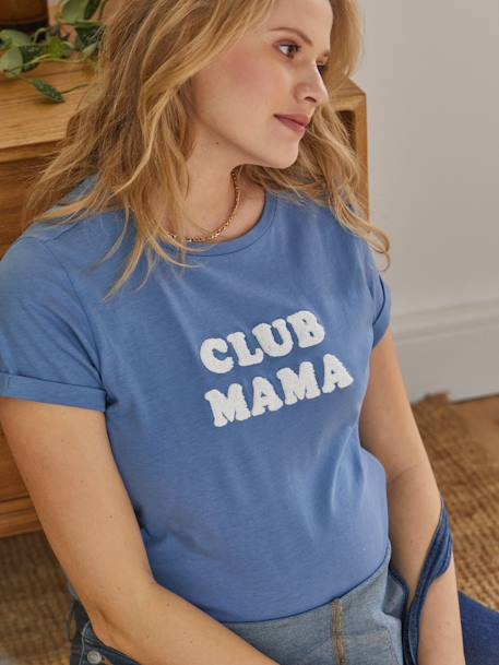 T-shirt à message grossesse et allaitement en coton bio personnalisable Bleu+Gris anthracite+Moutarde+Rose+Terracotta - vertbaudet enfant 