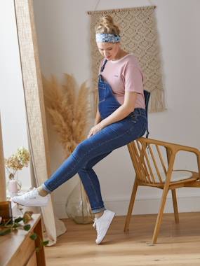Maternity-Maternity Dungarees in Stretch Denim