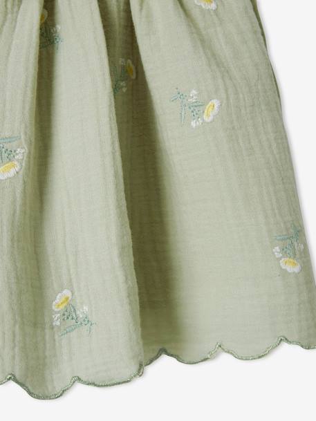 Embroidered Skirt in Cotton Gauze, for Girls GREEN LIGHT ALL OVER PRINTED - vertbaudet enfant 