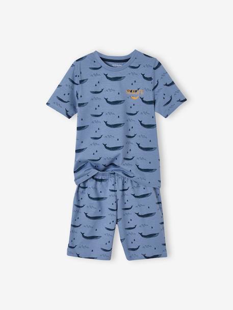 Pack of 2 Whale Pyjamas for Boys YELLOW MEDIUM SOLID WTH DESIGN - vertbaudet enfant 