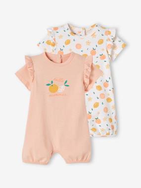 Pack of 2 Playsuit Pyjamas for Baby Girls  - vertbaudet enfant