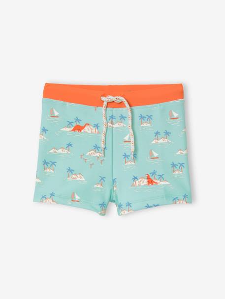 Printed Swim Shorts for Boys BLUE LIGHT ALL OVER PRINTED - vertbaudet enfant 