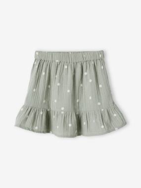 -Printed Skirt in Cotton Gauze for Girls